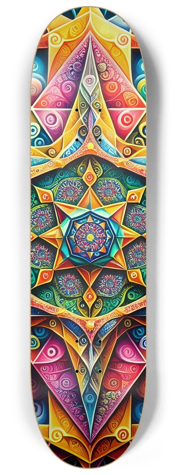 Psychedelic Airbrush Fractal Star of David 0001 #2 8-1/4 Skateboard Deck