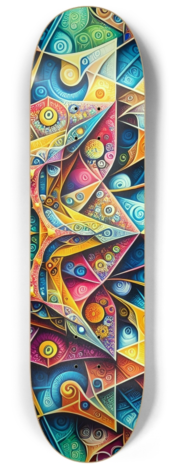 Psychedelic Airbrush Fractal Star of David 0001 #3 8-1/4 Skateboard Deck