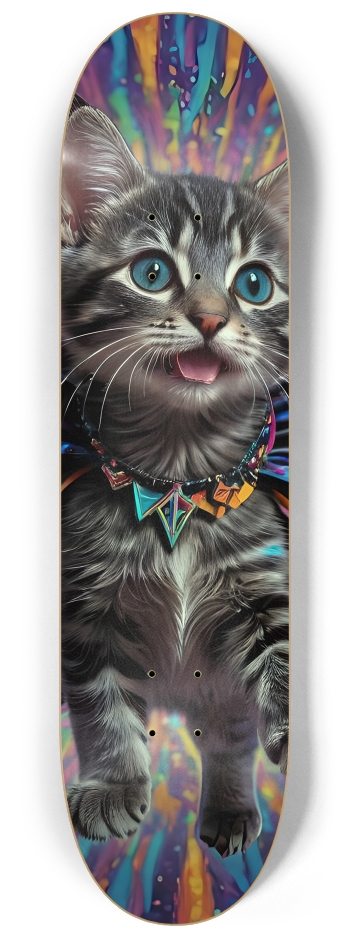 Psychedelic Airbrush Kitten 0003 #2 8-1/4 Skateboard Deck