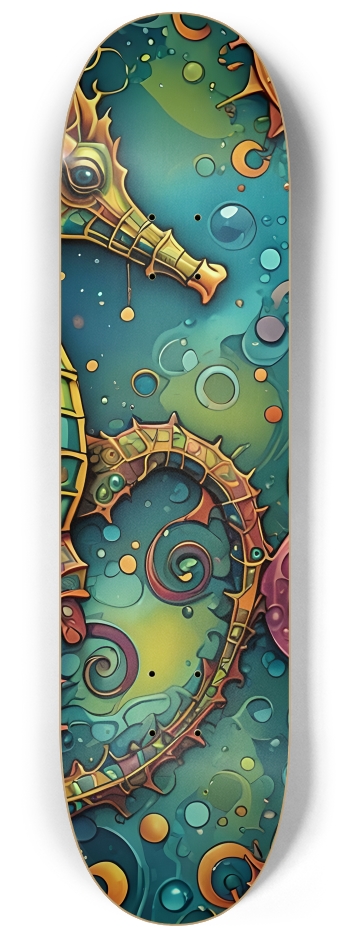 Psychedelic Airbrush Fractal Seahorses 0002 #3