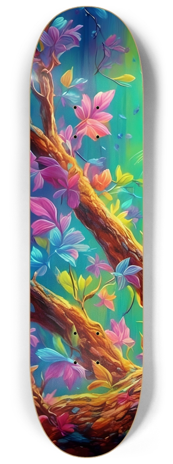 Psychedelic Airbrush Kitten in Tree 0001 #1 8-1/4 Skateboard Deck