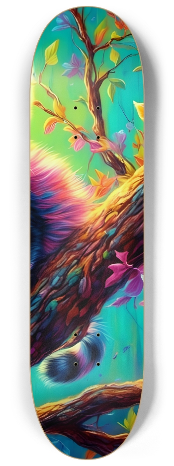 Psychedelic Airbrush Kitten in Tree 0001 #3 8-1/4 Skateboard Deck