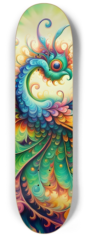 Psychedelic Airbrush Bird 0003 #2 8-1/4 Skateboard Deck