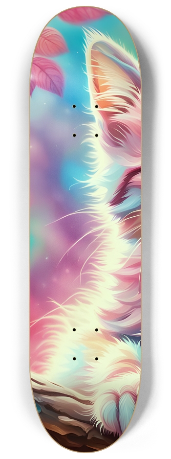 Psychedelic Airbrush Kitten in Tree 0003 #1 8-1/4 Skateboard Deck