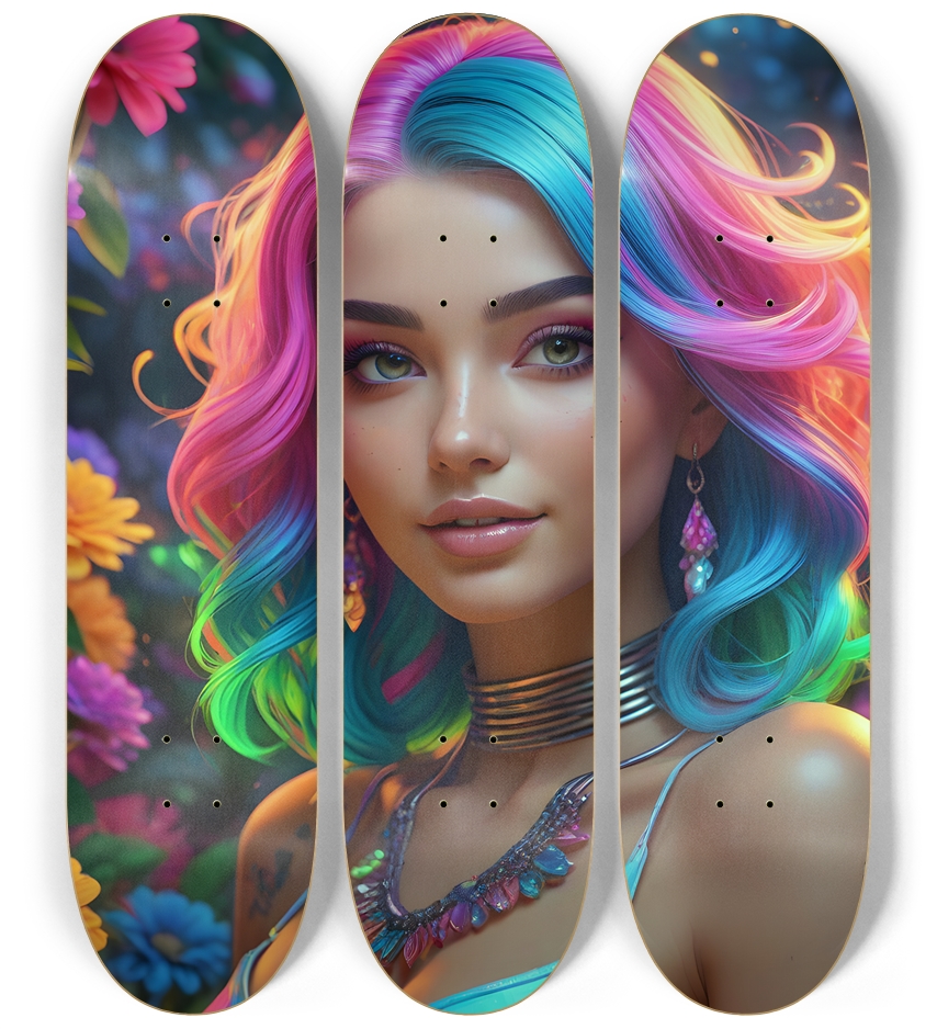 Psychedelic Airbrush Hope 0001 3 Deck Wall Series