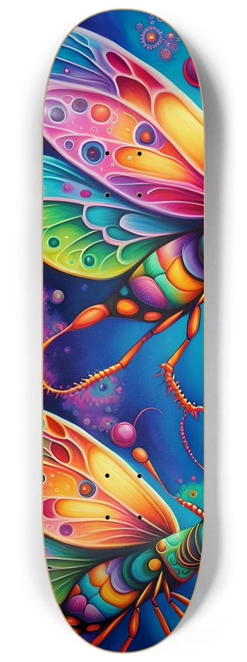 Psychedelic Airbrush Bugs 0001 #1 8-1/4 Skateboard Deck
