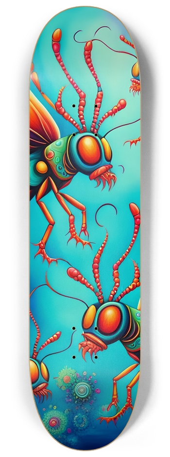 Psychedelic Airbrush Bugs 0001 #2 8-1/4 Skateboard Deck