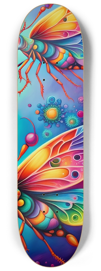 Psychedelic Airbrush Bugs 0001 #3 8-1/4 Skateboard Deck