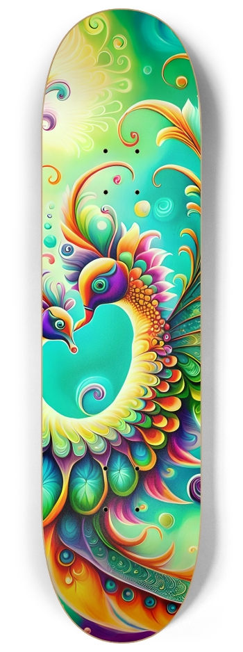 Psychedelic Airbrush Bird 0002 #2 8-1/4 Skateboard Deck