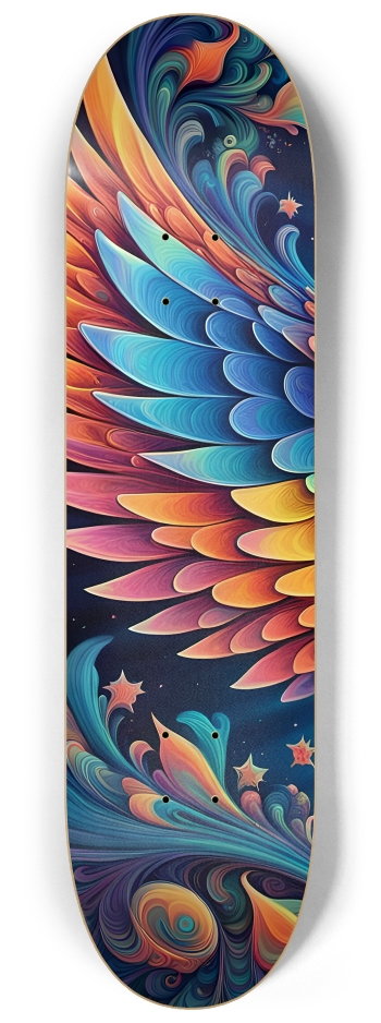 Psychedelic Airbrush Bird 0004 #1 8-1/4 Skateboard Deck