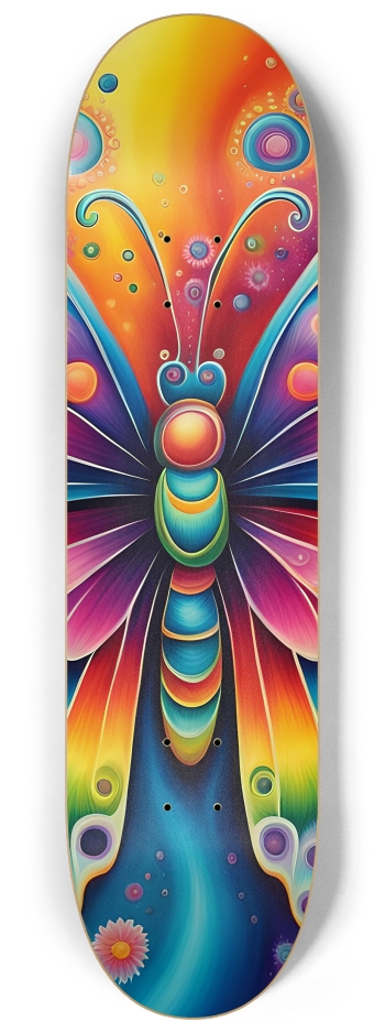 Psychedelic Airbrush Butterfly 0001 #2 8-1/4 Skateboard Deck