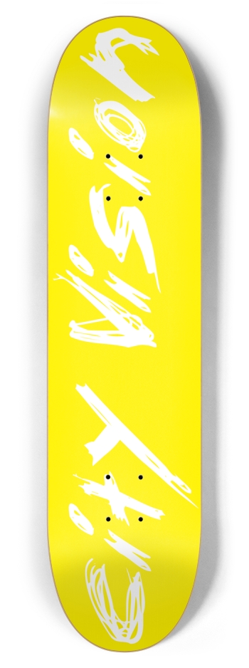 Yellow and White Name 7.87 7-7/8 Skateboard Deck