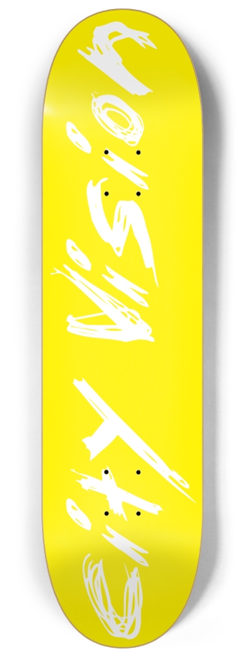 Yellow and White Name 8.25 8-1/4 Skateboard Deck