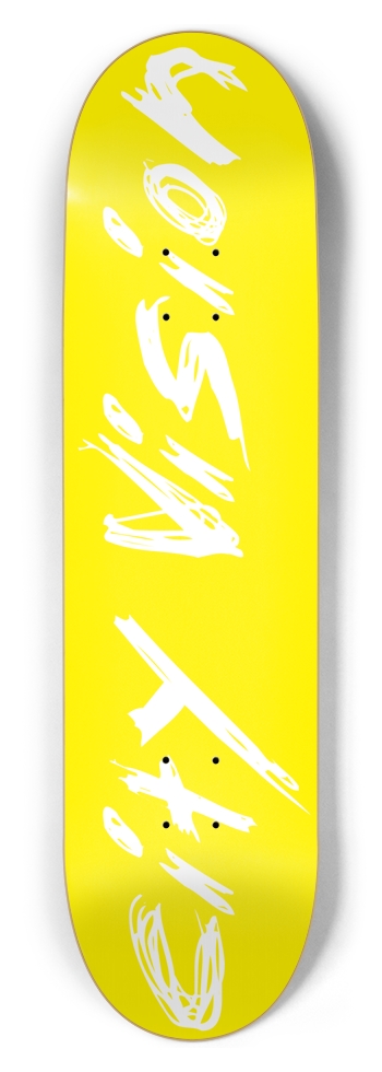 Yellow and White Name 8.50 8-1/2 Skateboard Deck
