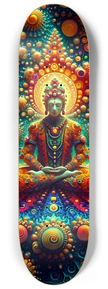 Psychedelic Dual Fractal Zen Meditation 0001 8-1/4 Skateboard Deck