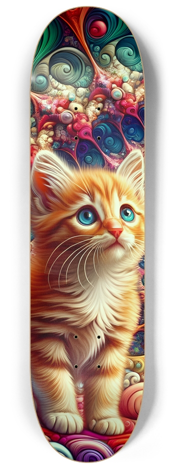 Psychedelic Airbrush Stained-Glass Mandelbrot Fractal Kitten 0001