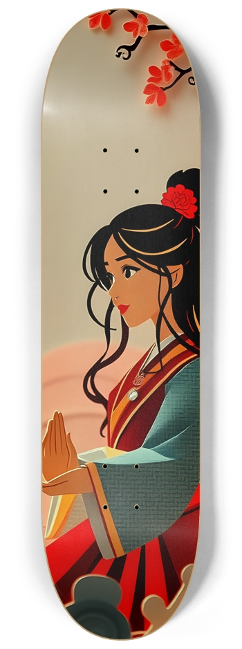 Asian Papercraft Scene 0001 8-1/4 Skateboard Deck