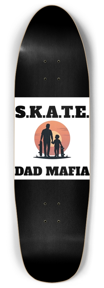 9inch Pool shape SKATE DAD MAFIA DECK Punk Nose Pool Shape