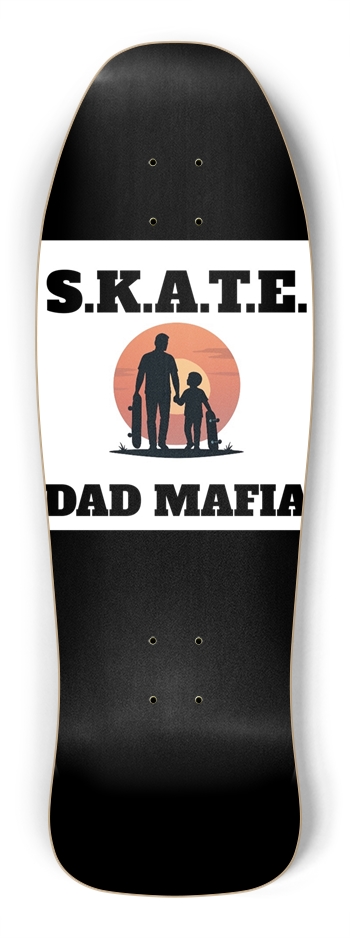 10 inch 80s style SKATE DAD Mafia Deck Shredder Shape