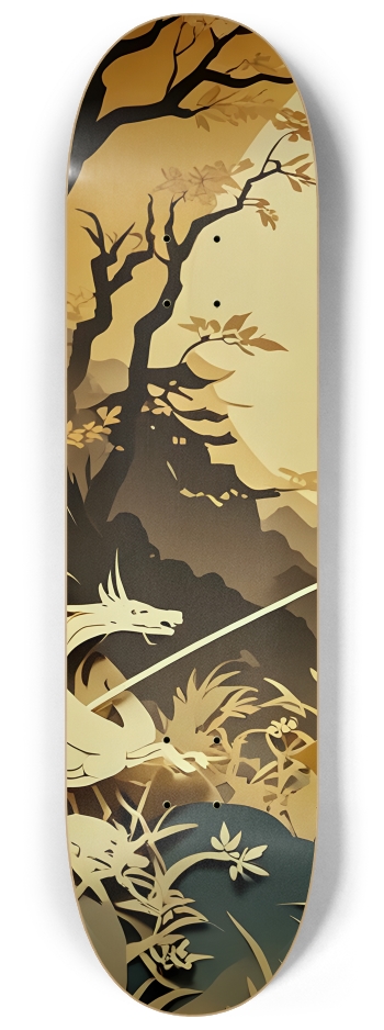 Asian Papercraft Scene 0002 #1 8-1/4 Skateboard Deck