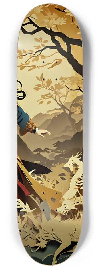 Asian Papercraft Scene 0002 #3 8-1/4 Skateboard Deck