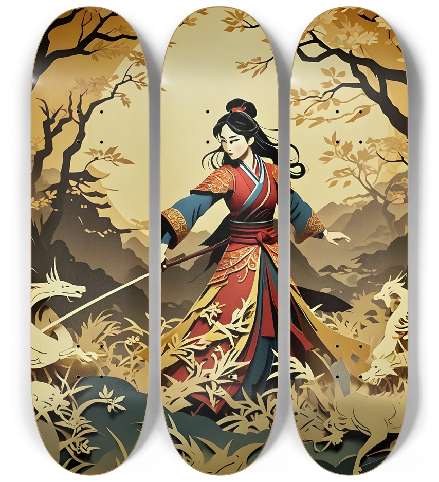 Asian Papercraft Scene 0002 3 Deck Wall Series