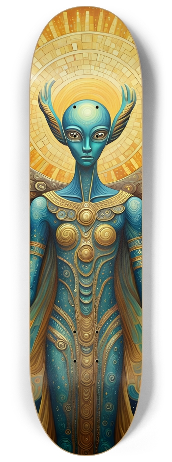 Elegant Winged Alien 0001 #2 8-1/4 Skateboard Deck
