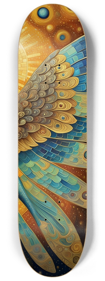 Elegant Winged Alien 0001 #3 8-1/4 Skateboard Deck