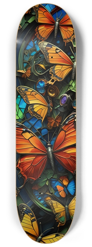 Neon Psychedelic Stained-Glass Creature +  Butterflies 001 #1