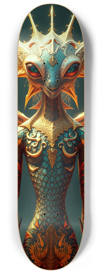 Elegant Winged Alien 0003 #2 8-1/4 Skateboard Deck