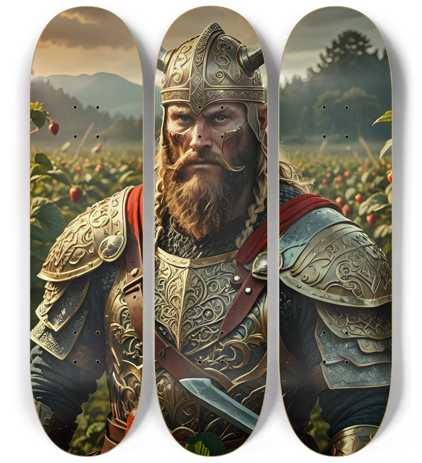 Fierce Strawberry Clan Viking Warlord 0002 3 Deck Wall Series