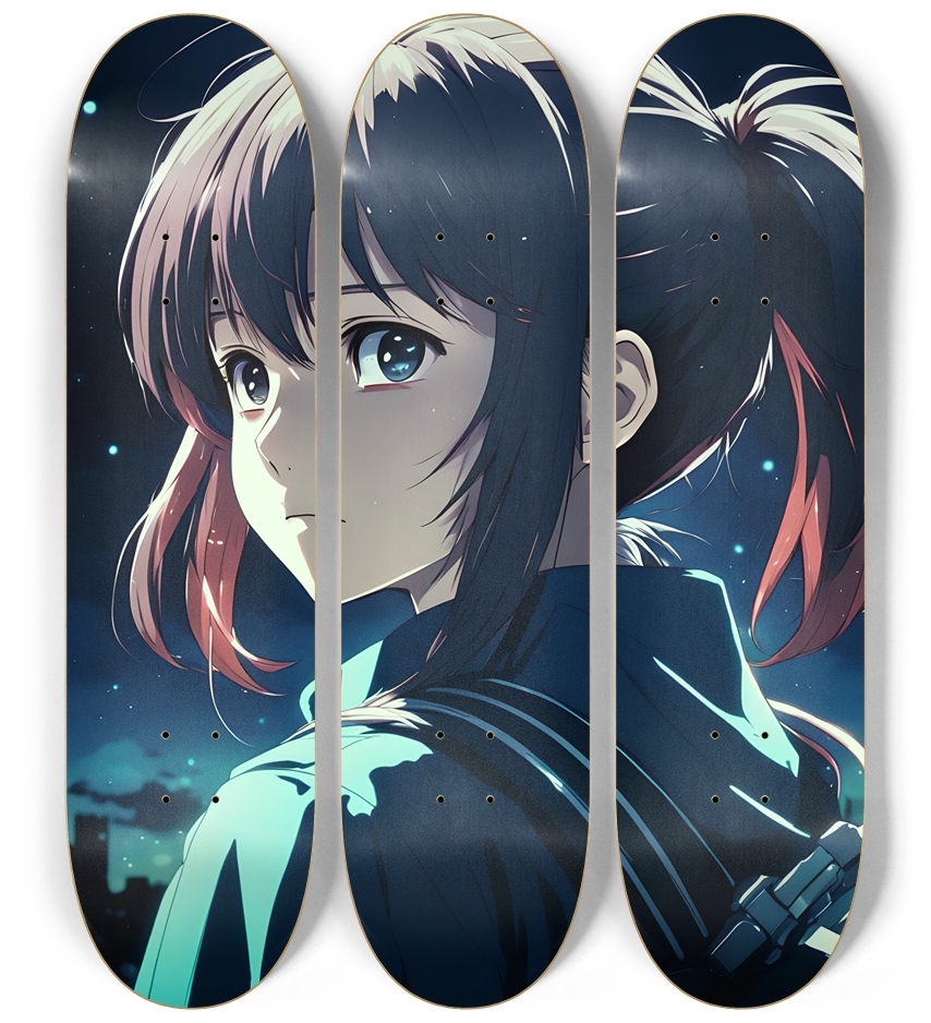 Anime Girl 001 3 Deck Wall Series