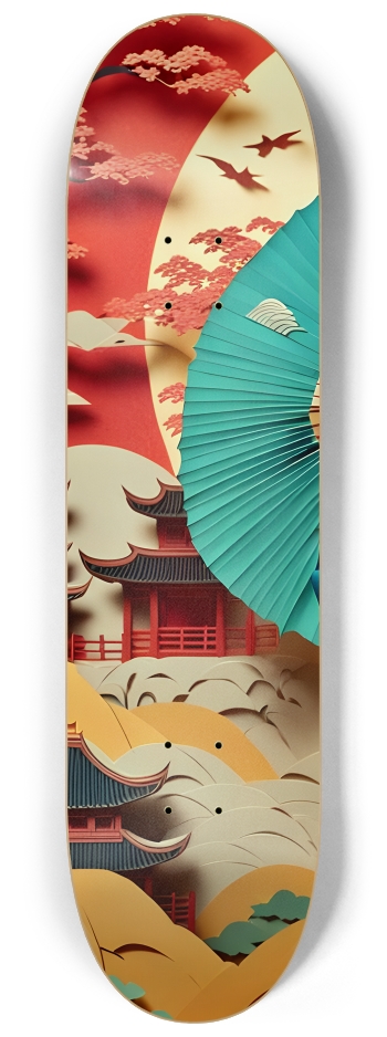 Asian Papercraft Scene 0003 #1 8-1/4 Skateboard Deck