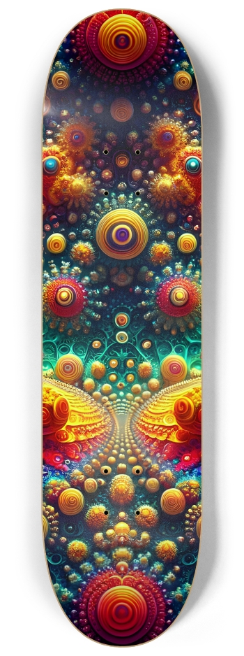 Psychedelic Dual Fractal Zen Meditation 0001 #2 8-1/4 Skateboard Deck