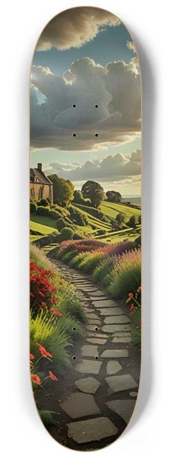 A Colorful Field Of Flowers 0002 #2 8-1/4 Skateboard Deck