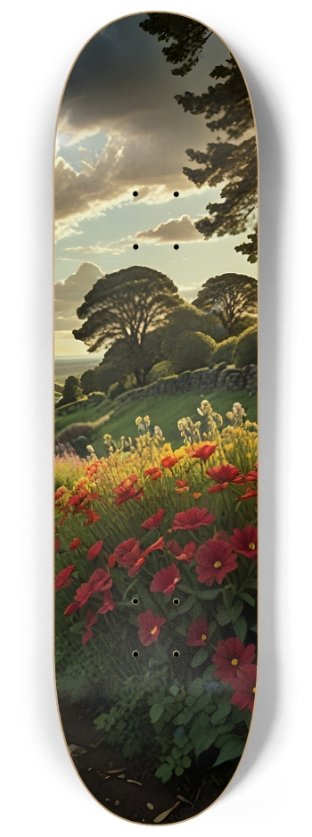 A Colorful Field Of Flowers 0002 #3 8-1/4 Skateboard Deck