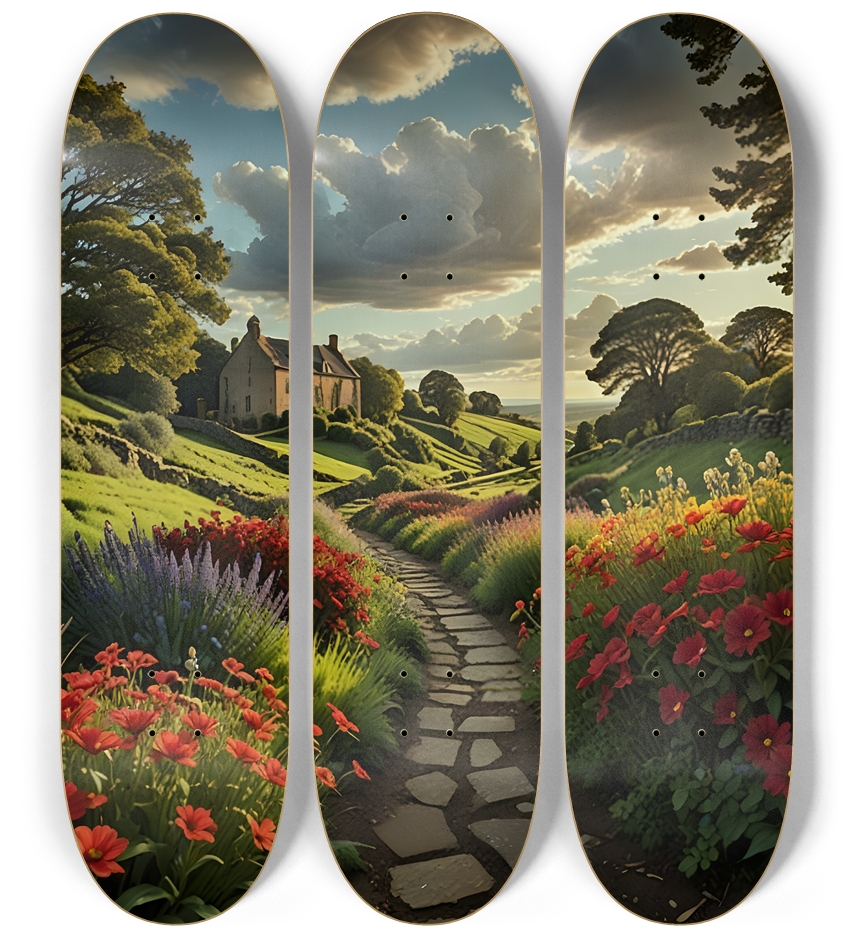 A Colorful Field Of Flowers 0002 3 Deck Wall Series