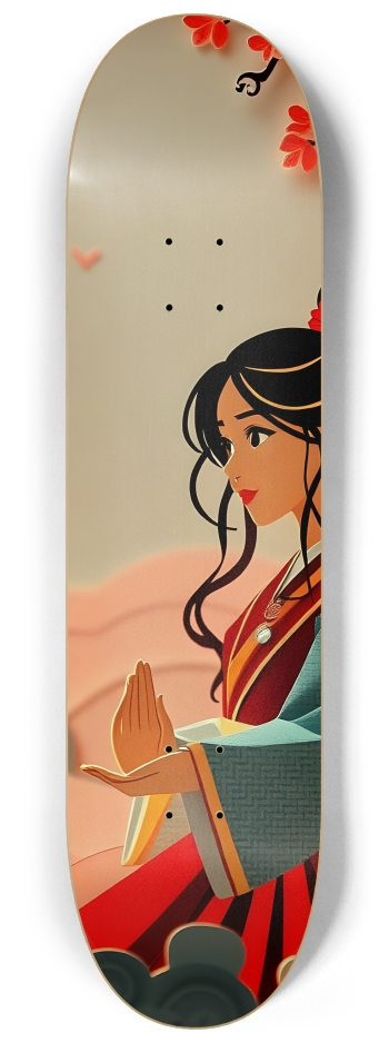 Asian Papercraft Scene 0001 #2 8-1/4 Skateboard Deck
