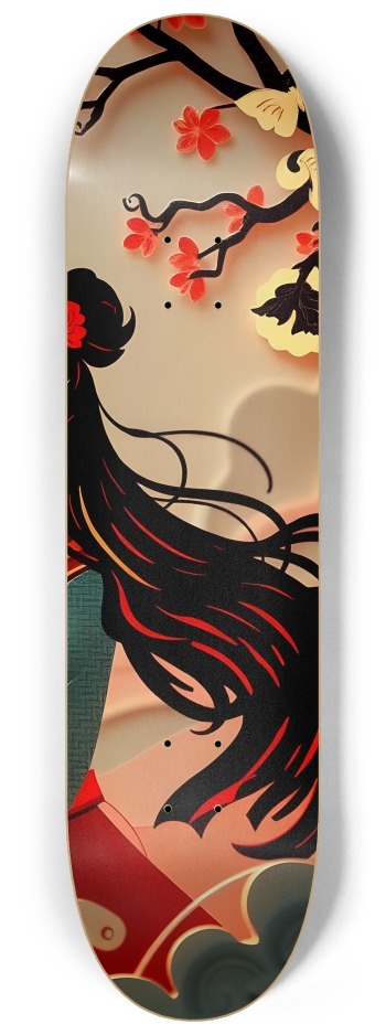 Asian Papercraft Scene 0001 #3 8-1/4 Skateboard Deck