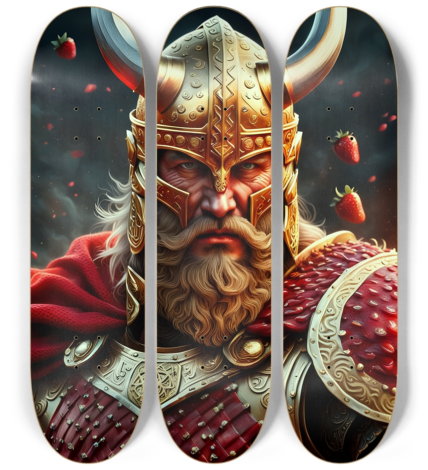 Fierce Strawberry Clan Viking Warlord 0001 3 Deck Wall Series