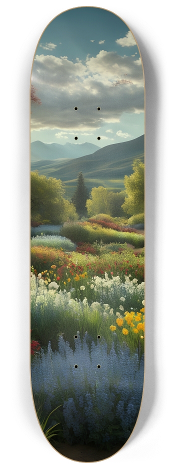 A Colorful Field Of Flowers 0001 #2 8-1/4 Skateboard Deck