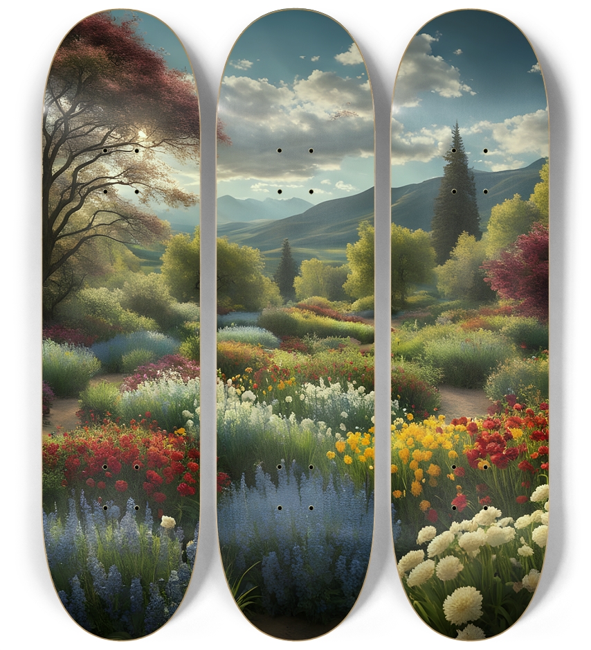 A Colorful Field Of Flowers 0001 3 Deck Wall Series