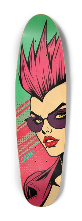 sum1sk8boards punk girl ( mini ) punk nose pool board Cruiser Shape