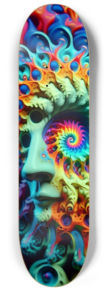 Psychedelic Fractal Peace Dude 0002 8K 8-1/4 Skateboard Deck