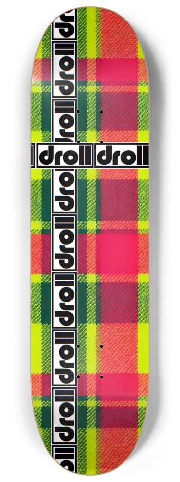 tartan droll strip neon yellow, olive green, bright red
