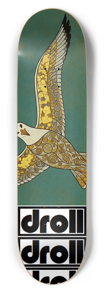 seagull forest green, droll logo 8-1/2 Skateboard Deck