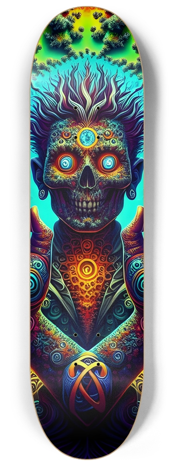 Psychedelic Fractal Peace Dude 0003 8K 8-1/4 Skateboard Deck