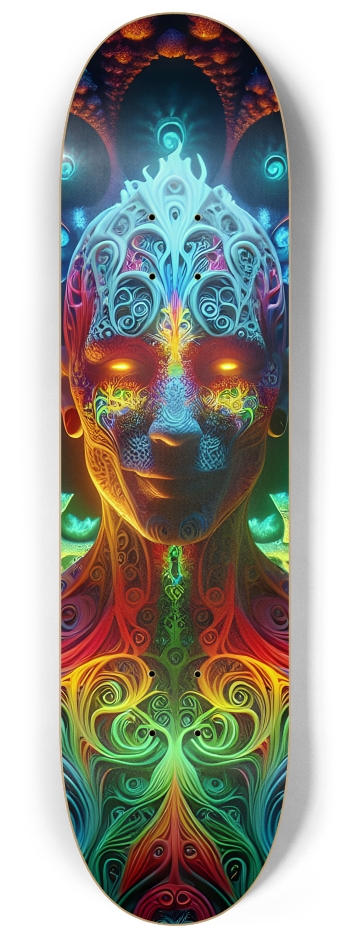 Psychedelic Fractal Peace Dude 0006 8K #2 8-1/4 Skateboard Deck