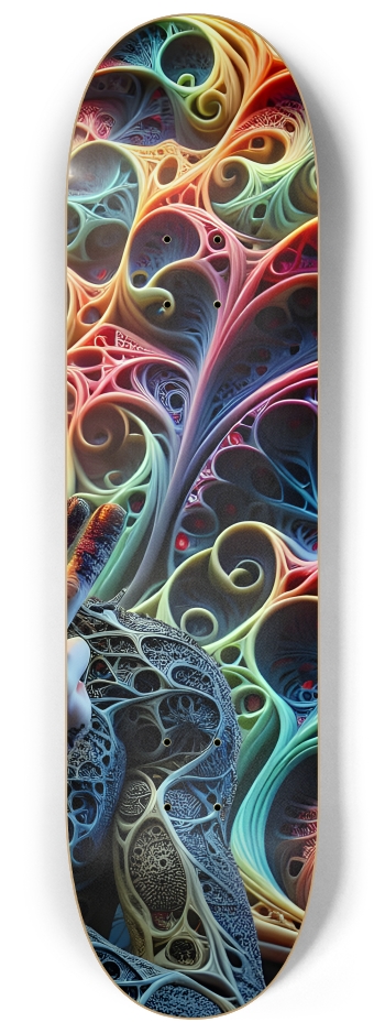 Psychedelic Fractal Peace Dude 0004 8K #3 8-1/4 Skateboard Deck