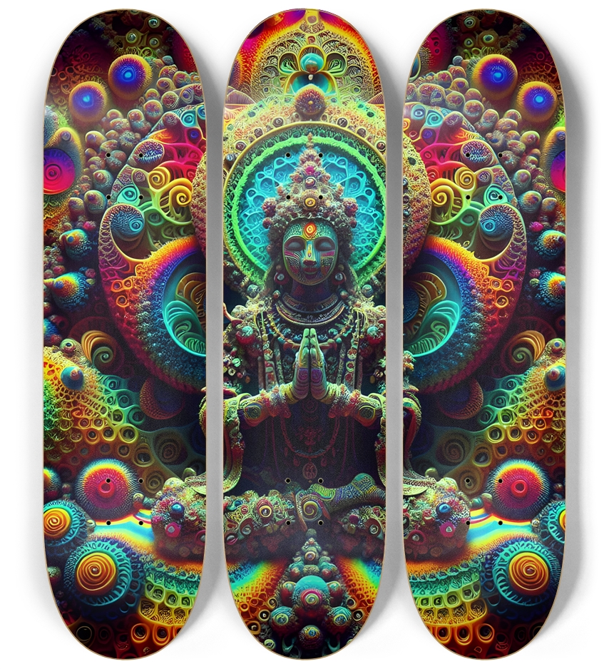 Psychedelic Fractal Aditi 0005 8K 3 Deck Wall Series